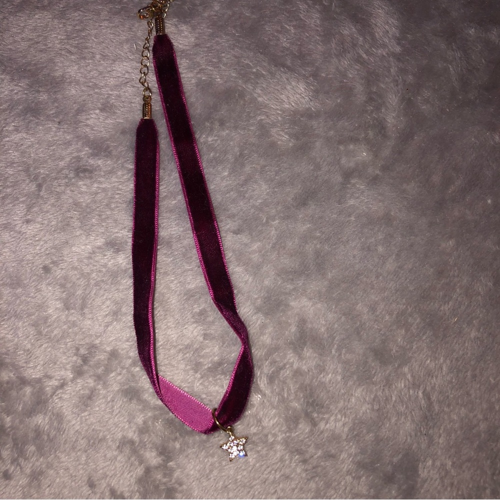 Purple velvet choker/ necklace